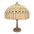 Tiffany Studios Style Arts & Crafts Table Lamp With Jeweled Caramel Glass Shade For Sale