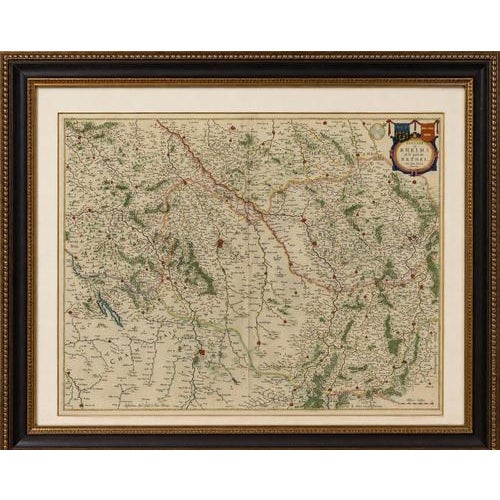 Title: Antique Blaeu Map of Reims & Rethel Champagne France, c. 1642 : An elegant and highly detailed antique map...