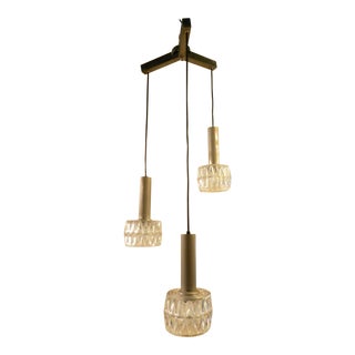 Mid-Century Modern Three Pendant Chandelier For Sale