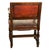 Brown Antique Italian Baroque Leather & Barley Twist Carved Mahogany Arm Chair 1820 For Sale - Image 8 of 14