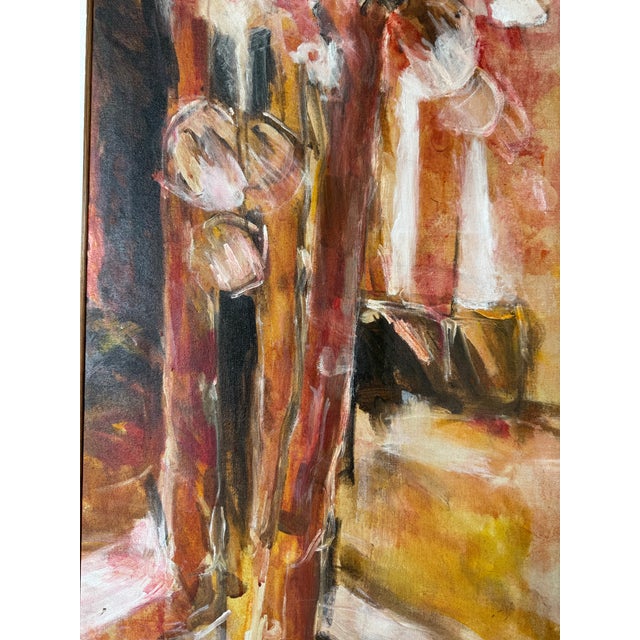 Wood 1970s Mid-Century Modern Expressionist Abstract Oil on Canvas Painting, Signed “Pz”/ Sold For Sale - Image 7 of 11