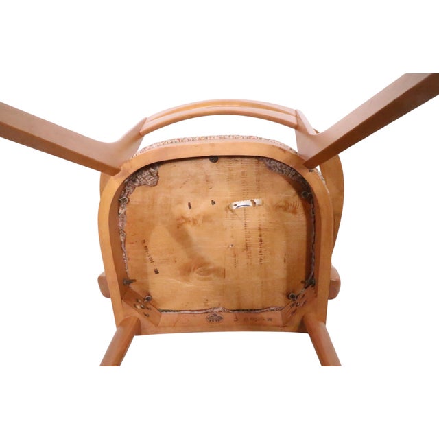 Mid Century Heywood Wakefield Cat's Eye Champagne Model Dining Height Arm Chair M 1553 C For Sale - Image 10 of 12