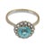 Contemporary 1960s Mid Century 2.20 Carat Aquamarine Diamond 18k White Gold Cluster Ring, Size 8.25 For Sale - Image 3 of 8