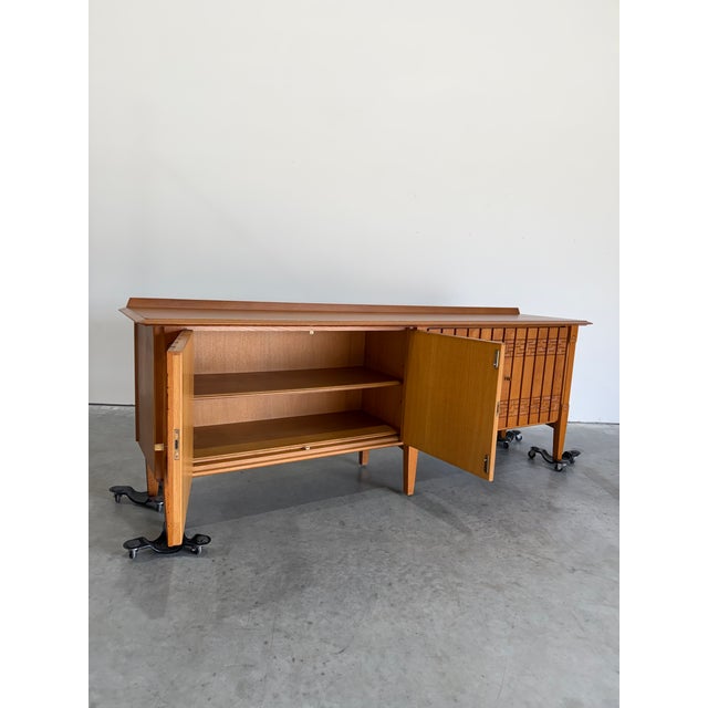 Mid Century Guillerme Et Chambron Style Carved Oak Sideboard For Sale - Image 13 of 15