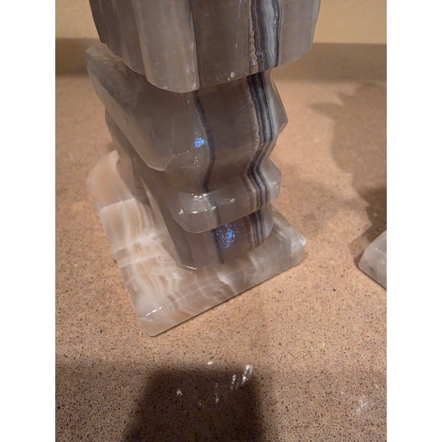 Mexican Onyx Mayan Figure Bookends For Sale - Image 10 of 10