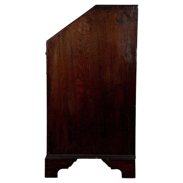 Antique Late English Oak Fall-Front Bureau For Sale - Image 9 of 14