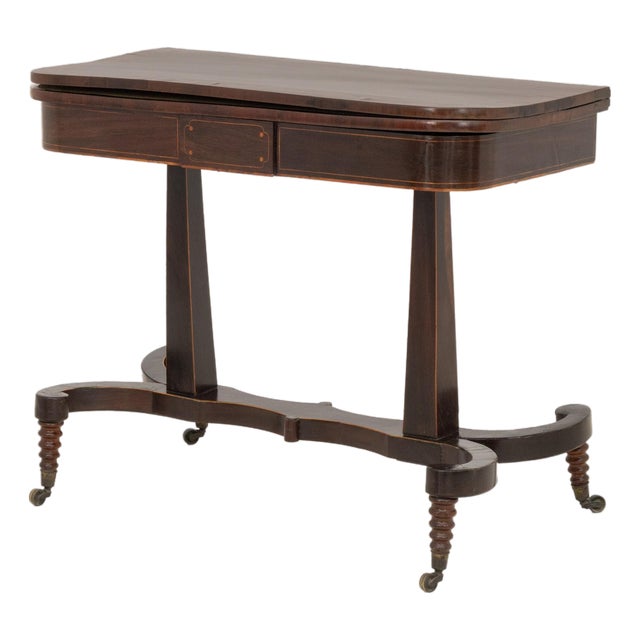 Regency Rosewood and Mahogany Card Table For Sale