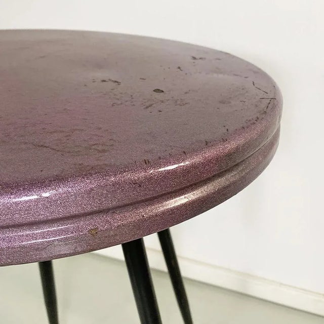 Black Mid-Century Modern Italian Black & Purple Plum Metal Bar Tables, 1950s, Set of 2 For Sale - Image 8 of 11