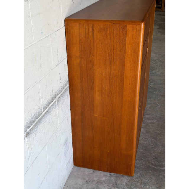 Teak Tall Dresser With 6-Drawers and Interior Shelving Danish Mid-Century Modern 1970s For Sale - Image 10 of 12