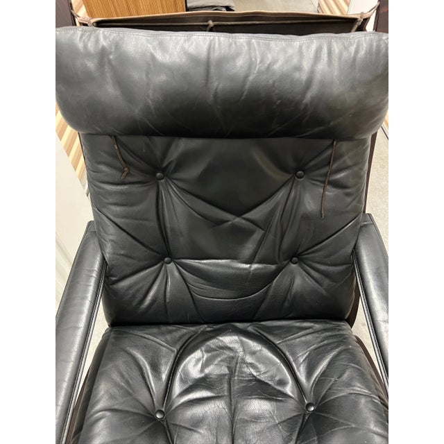 Black 1970s Westnofa Siesta Chair & Ottoman For Sale - Image 8 of 15