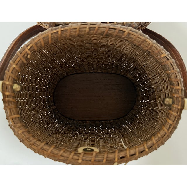 Vintage Farnum Nantucket Basket With Boca Grande Lighthouse For Sale - Image 9 of 16