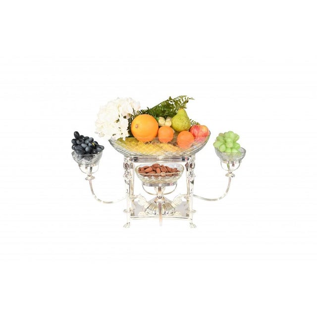 Silver Plate and Glass Serving Bowls, Set of 2 For Sale - Image 3 of 14