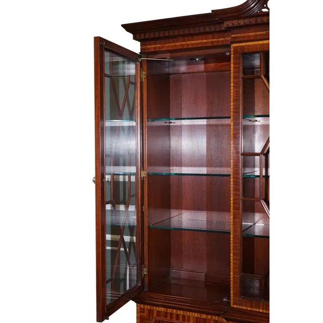 Large Georgian Style Mahogany Breakfront Bookcase For Sale - Image 16 of 18