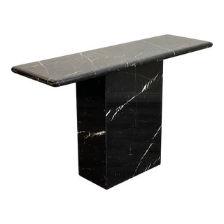 Vintage Black Marble Console Table For Sale