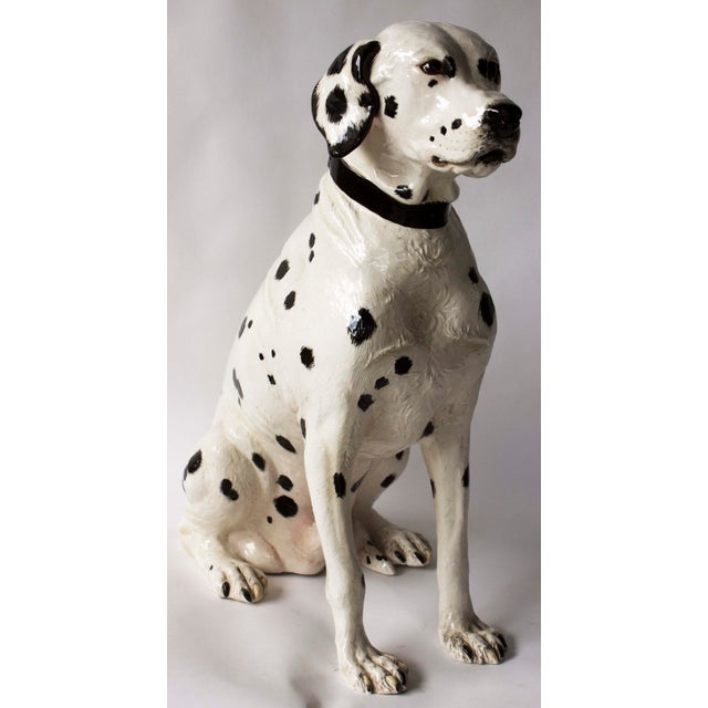 Vintage Porcelain Dalmatian Large & Lifelike Dog Statue Chairish