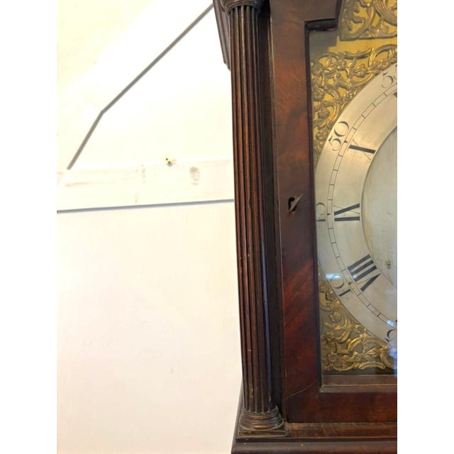 Antique George II Mahogany 8 Day Strike Silent Longcase Clock by Henry Weedon, London, 1770 For Sale - Image 9 of 17