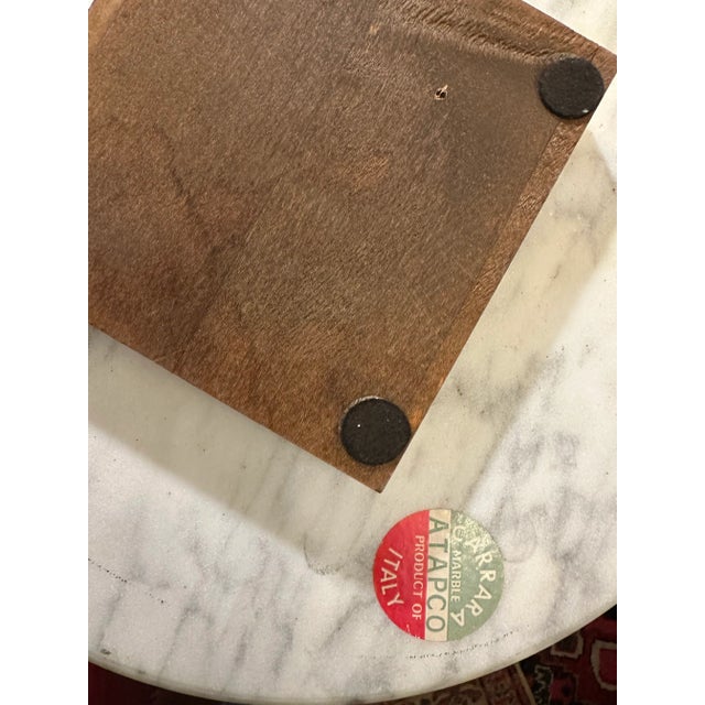 Vintage Italian Postmodern Carrara Marble Lazy-Susan. For Sale In West Palm - Image 6 of 9