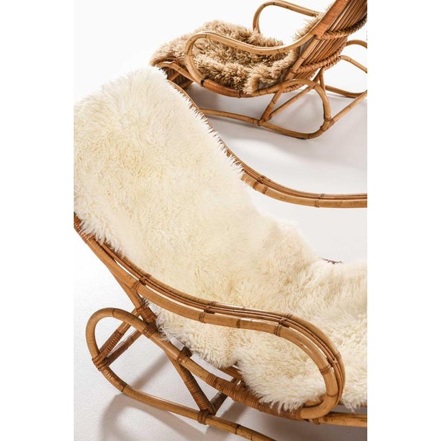 Wood Scandinavian Modern Easy Chairs in Cane & Rattan by Viggo Boesen, 1940s, Set of 2 For Sale - Image 7 of 9