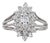 0.43ctw Diamond Halo Cluster Engagement Ring 14k White Gold Size 6.75 For Sale