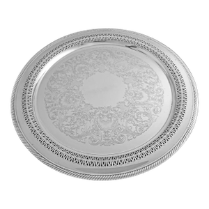 Vintage Silverplate 15" Round Serving Tray
