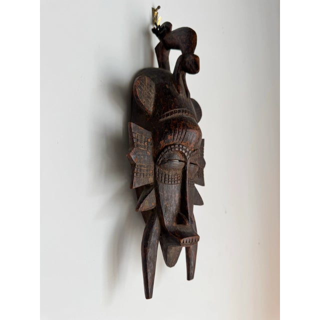 1960's Vintage Hand-Carved African Tribal Wall Mask/ Sold For Sale - Image 4 of 12