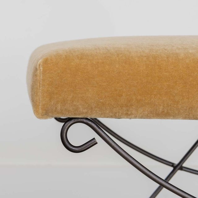 Camel Panoplie Iron Loop Bench, Camel Mohair For Sale - Image 8 of 12