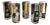 Mid 20th Century Set of 5 Cera Tall 22k Gold and Black Glasses For Sale