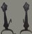 Black Antique Arts & Crafts Hand Forged Iron Figural Lions Head Fireplace Andirons Marked- a Pair For Sale - Image 8 of 11