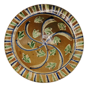 Vintage Handmade Clay Bowl or Plate, 1930s