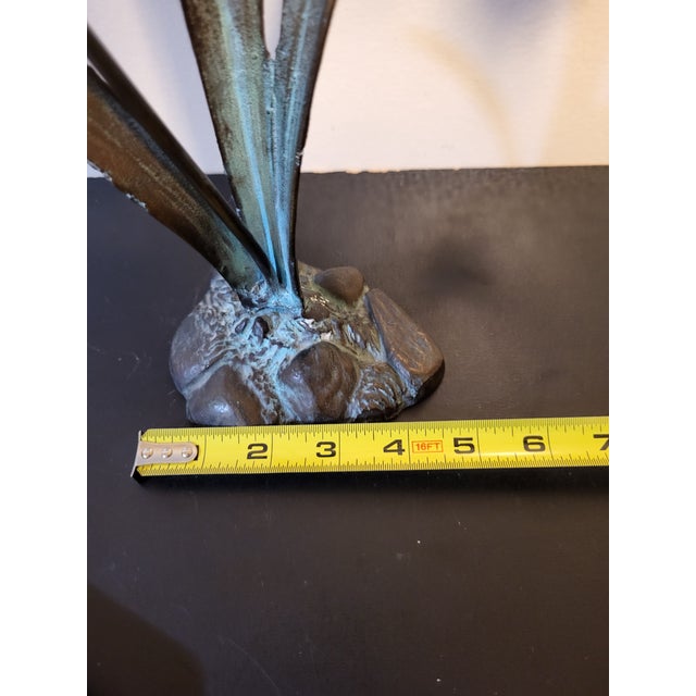 1970s Bronze Metal Hummingbird Flower Sculpture For Sale - Image 17 of 17