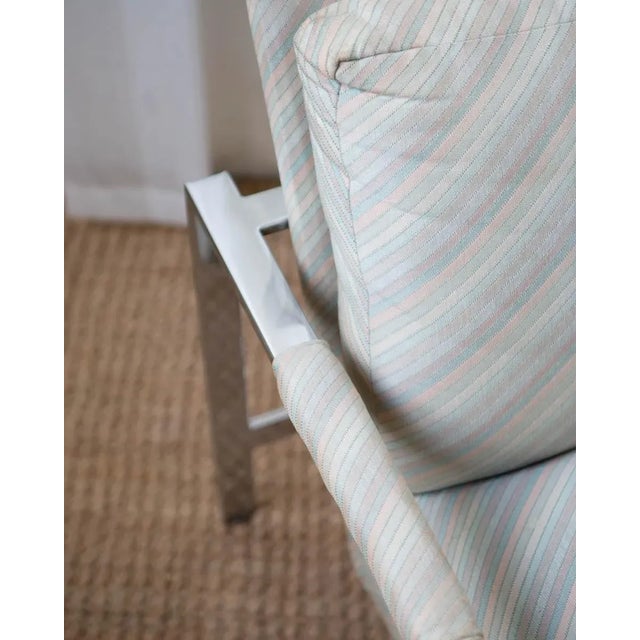 Mid-Century Modern Post Modern Milo Baughman for Thayer Coggin Flat Bar Arm Chair For Sale - Image 3 of 15