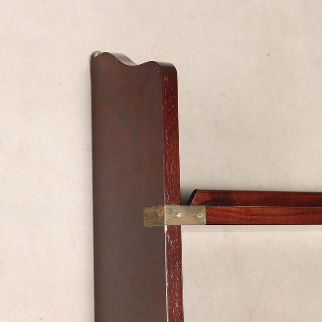 Antique Navy Style Shelves in Mahogany Veneer, Italy, 20th Century, Set of 3 For Sale - Image 3 of 9