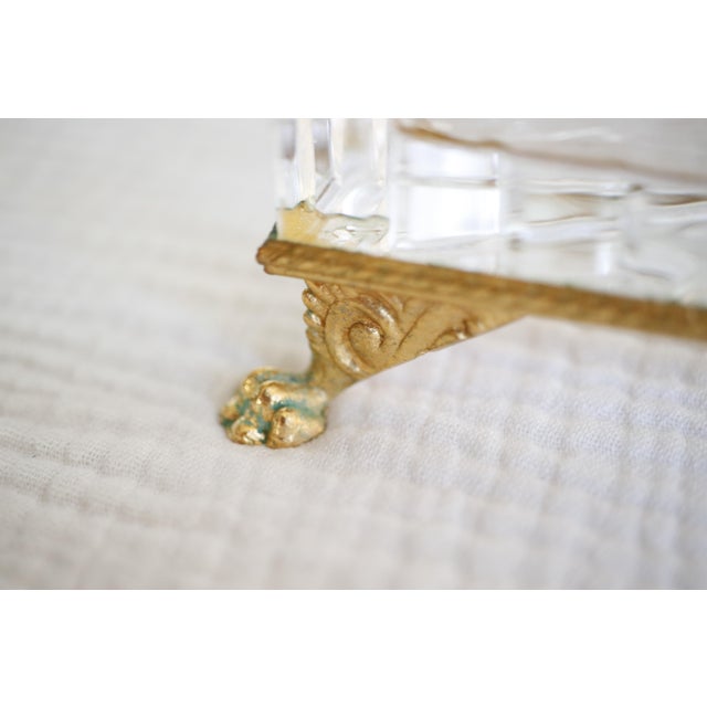 Fabergé Crested 24k Gold Crystal Clawfoot Baccarat Style Box, Signed by Tatiana Fabergé For Sale - Image 12 of 18