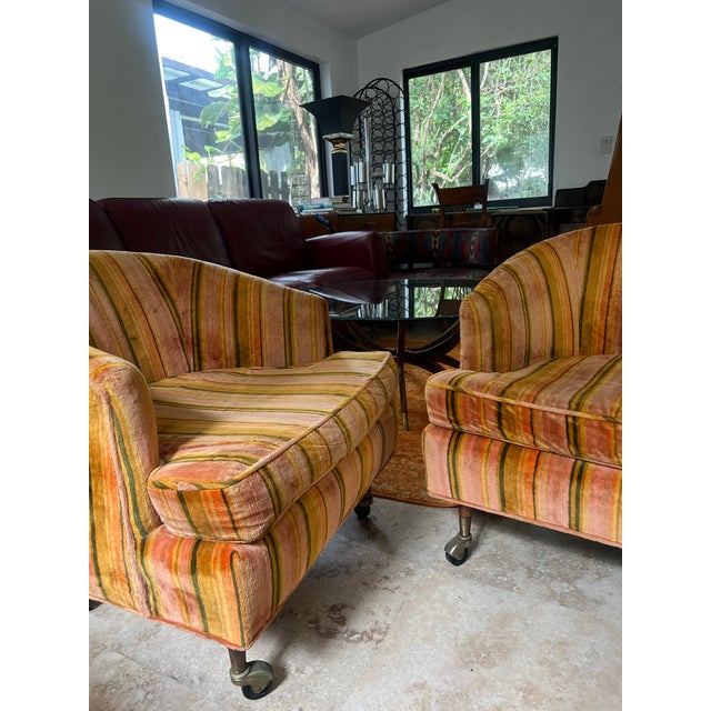 1960s Mid Century Modern Barrel Back Chairs in the Style of Harvey Probber - a Pair For Sale - Image 10 of 12