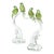 Mid-Century Chartreuse & Transparent Hand-Blown Murano Glass Bird Sculptures For Sale