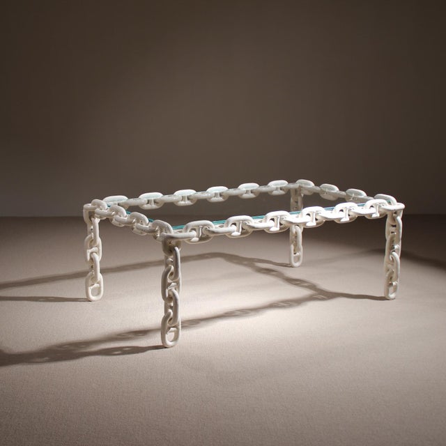 Vintage French Brutalist Chain Link Coffee Table, 1970s For Sale - Image 15 of 17
