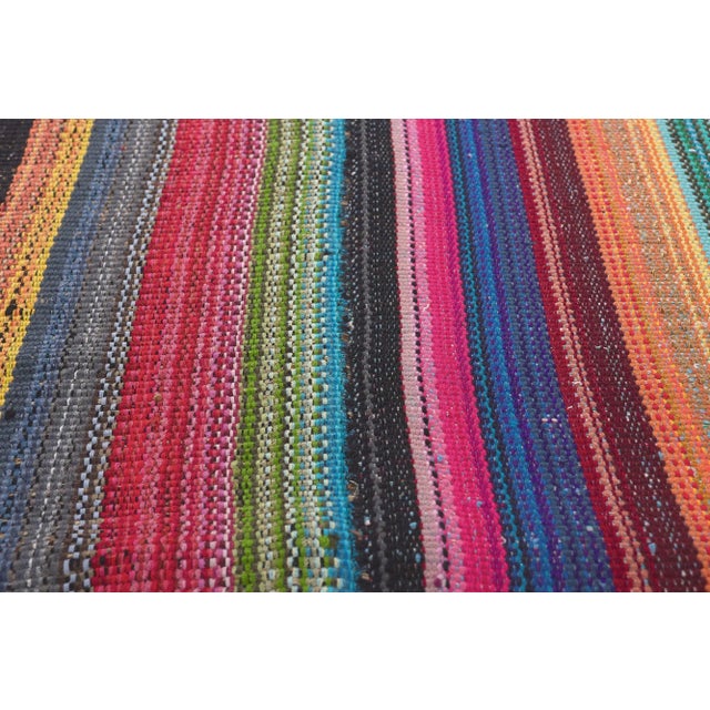 Late 20th Century Late 20th Century Vintage Rainbow Stripe Kilim Rug, 05'08 X 07'01 For Sale - Image 5 of 10