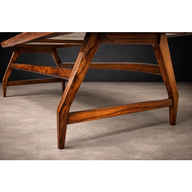 Brazilian Modern Coffee Table in Caviuna wood & Rosé Portuguese Marble Top by Giuseppe Scapinelli, Brazil, 1950s — Lot 884 For Sale - Image 13 of 16