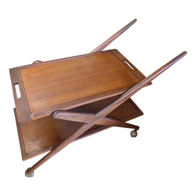 1960s Danish Rolling Reversible Tea Cart by Grete Jalk For Sale