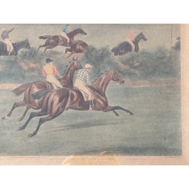 Wood Grand Steeple Chase - Large, Orig. 19th C. Equestrian Color Print in Period Frame - 1837 For Sale - Image 7 of 14