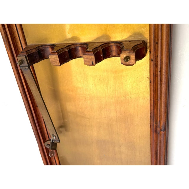 Italian Rustic Neoclassical Hanging Rifle Cabinet Fruitwood and Brass, C. 1950s For Sale - Image 14 of 18