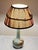 1970s Table Lamp with Blue-Brown Marble Base and Handmade Fabric Shade, 1970s For Sale - Image 5 of 11