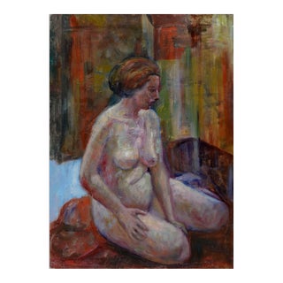 Mid Century Sitting Nude Figurative by Elmer Albritton For Sale