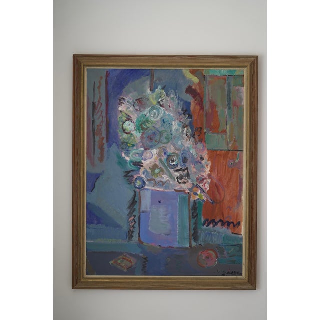 Impressionist Framed Floral Oil Painting by Sören Claar For Sale - Image 3 of 4