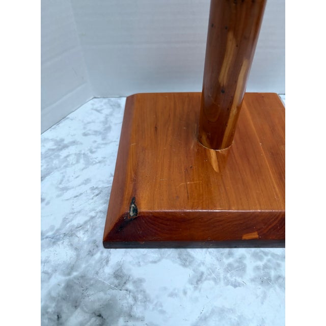 Wood Vintage Large Handcrafted Wood Paper Towel Holder Stand For Sale - Image 7 of 8