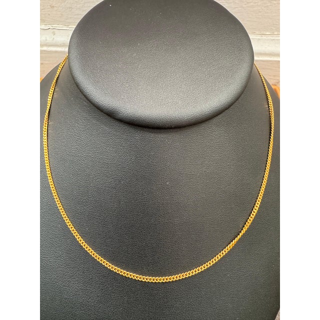 Metal 24 Karat Pure Gold Hand Made Yellow Gold Chain Necklace, 8 Gm, 16 Inch For Sale - Image 7 of 8