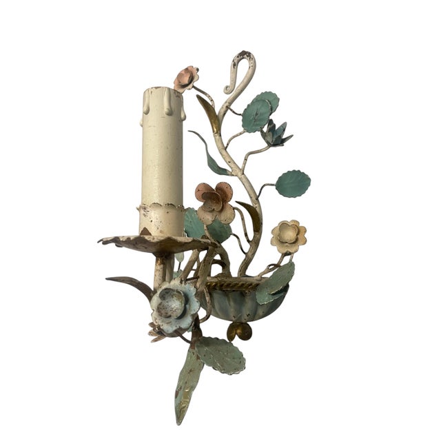 Italian Tole Sconce, 1950s For Sale - Image 9 of 9