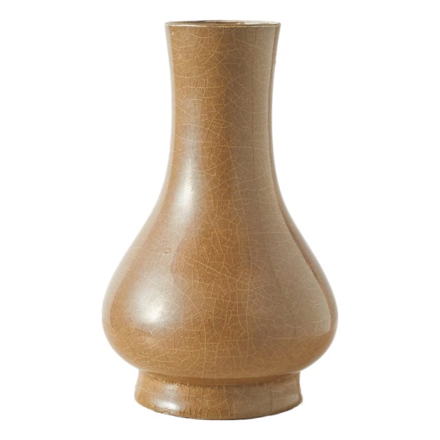 Longquan Celadon Vase with Brown Teadust Glaze For Sale