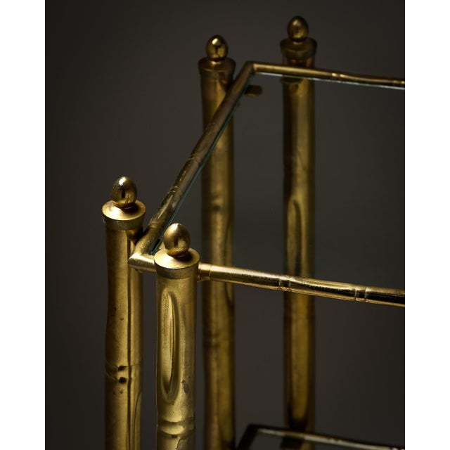 Brass Modernist French Side Table For Sale - Image 4 of 9