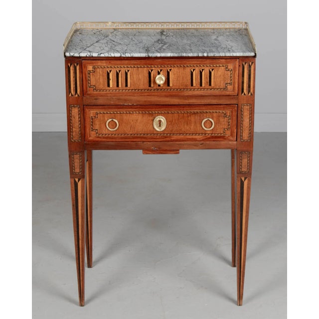 French 19th Century Louis XVI Style Marble Top Side Table For Sale - Image 3 of 7